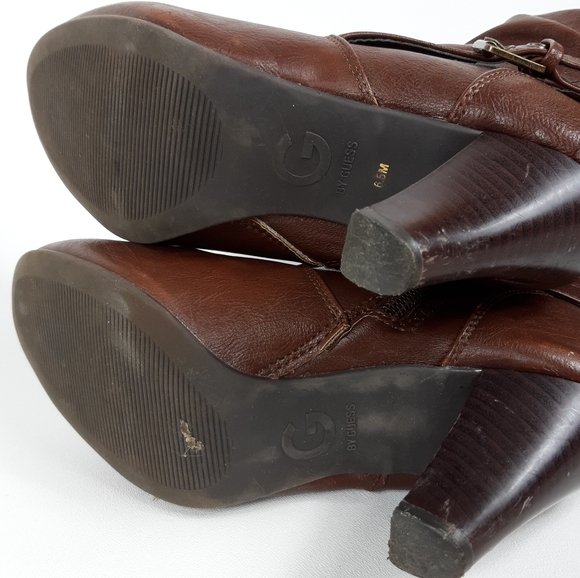 G by Guess Brown Leather Tall Boots Size 6.5 - Picture 5 of 8